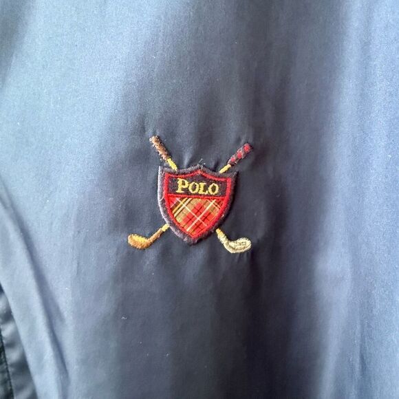 Vintage 90s Polo Golf Ralph Lauren Golf Club Plaid Crest Windbreaker Jacket XL - Picture 4 of 9